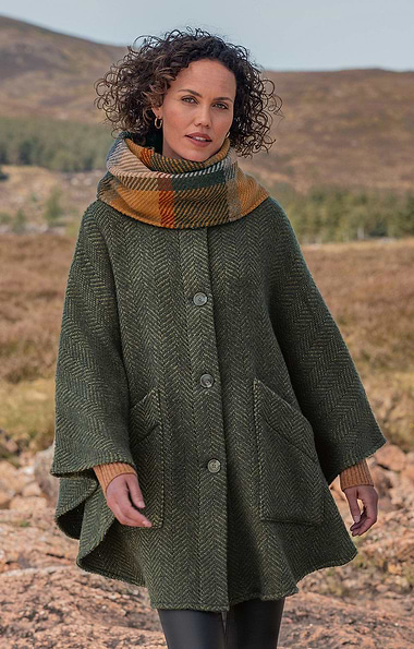 Ladies Tina Cape with Attached Scarf