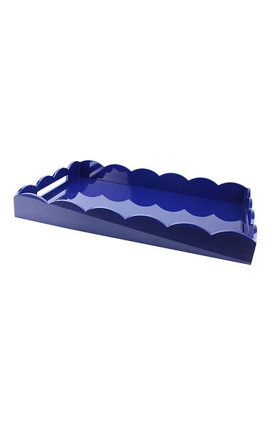 Chambray Large Lacquered Scallop Ottoman Tray