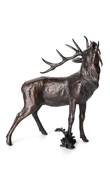 Michael Simpson Stag Roaring Bronze Sculpture