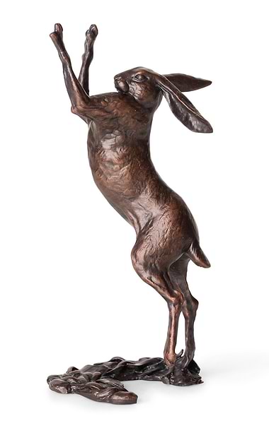 Michael Simpson Small Single Boxing Hare Bronze Sculpture