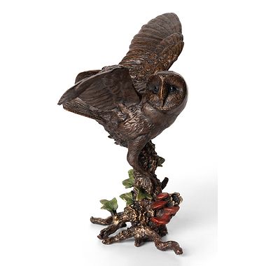 Michael Simpson Barn Owl with Ivy Bronze Sculpture