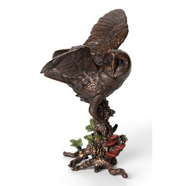 Michael Simpson Barn Owl with Ivy Bronze Sculpture