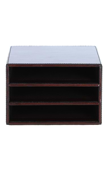 Leather Triple Paper Tray
