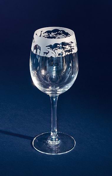 Engraved Crystal Wine Glass