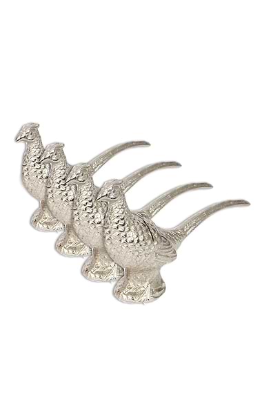 Set of Four Pheasant Place Card Holder