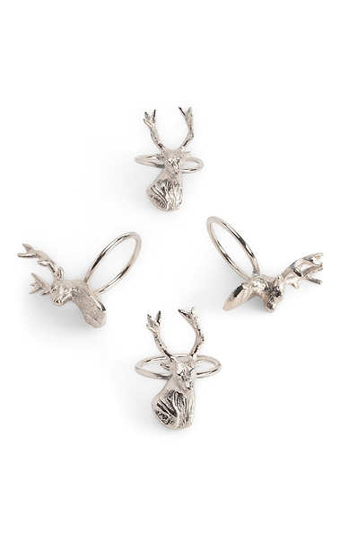Set of Four Stag Napkin Rings