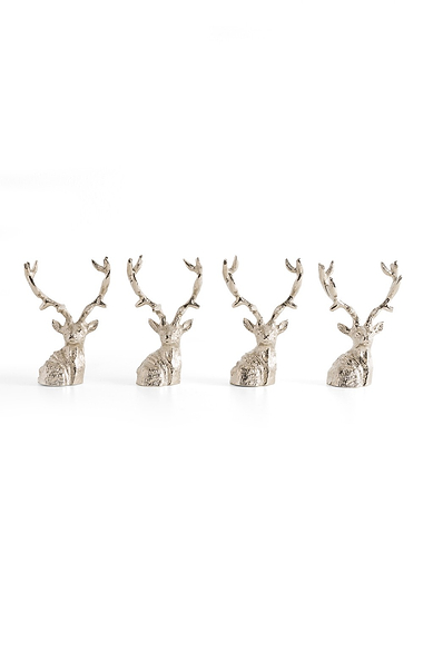 Set of Four Stag Place Card Holders