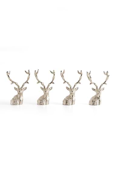 Set of Four Stag Place Card Holders