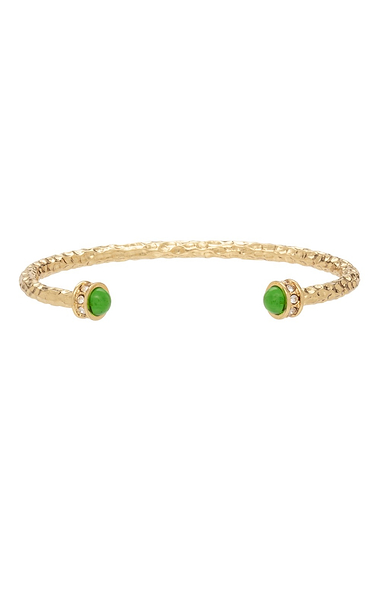 Ladies Halcyon Days Jewel Hammered Torque Bangle
