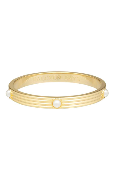Ladies Halcyon Days Ribbed Cabochon Bangle