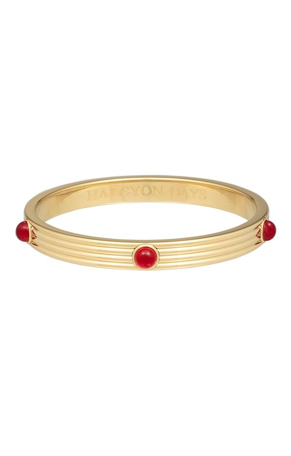 Ladies Halcyon Days Jewel Rib Cabochon Bangle