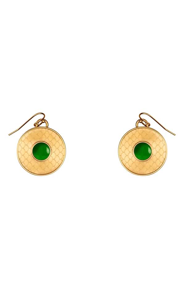 Ladies Halcyon Days Salamander Cabochon Earrings