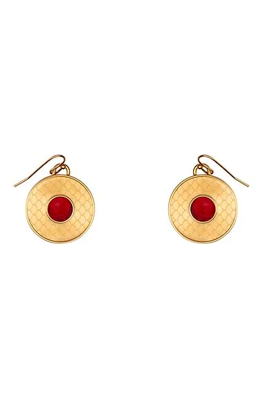 Ladies Halcyon Days Salamander Cabochon Earrings