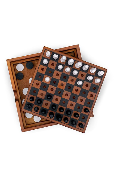 Wooden Chess & Checkers Set