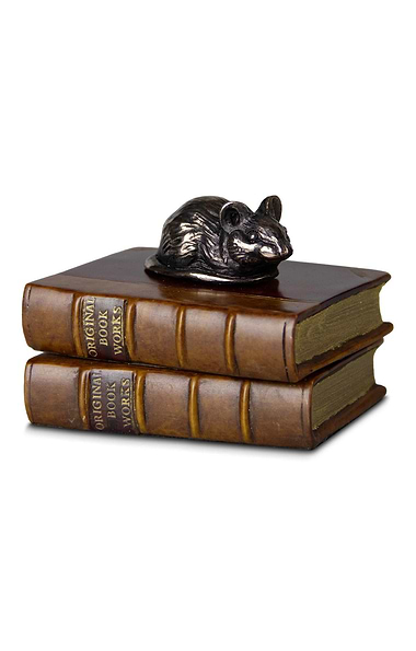 Vintage Book-Style Mouse Door Paperweight