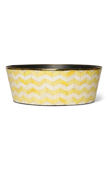 Tooka Bone Inlay Large Round Planter