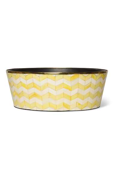 Tooka Bone Inlay Large Round Planter
