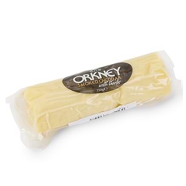 Orkney Smoked Cheddar with Garlic 150g