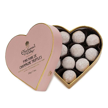 Charbonnel Et Walker Pink Marc De Champagne Truffles Large Heart