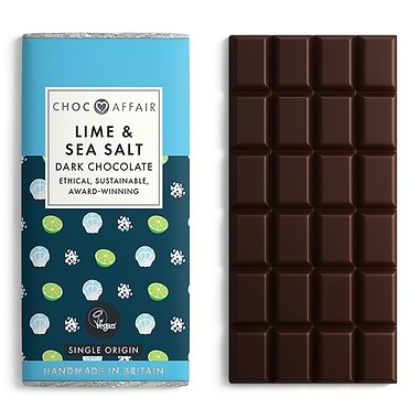 Choc Affair Lime & Sea Salt Dark Chocolate 90g