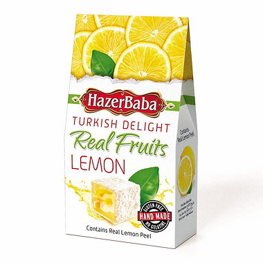 Hazer Baba Real Fruits Lemon Turkish Delight Carton 100g