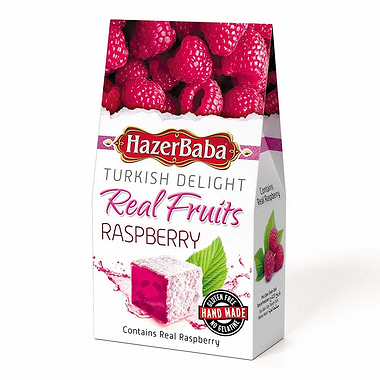 Hazer Baba Real Fruits Raspberry Turkish Delight Carton 100g