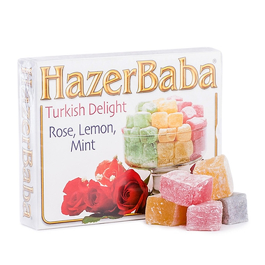 Hazer Baba Rose, Lemon and Mint Turkish Delight Carton 125g