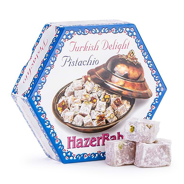 Hazer Baba Pistachio Turkish Delight Hexagon Carton 250g