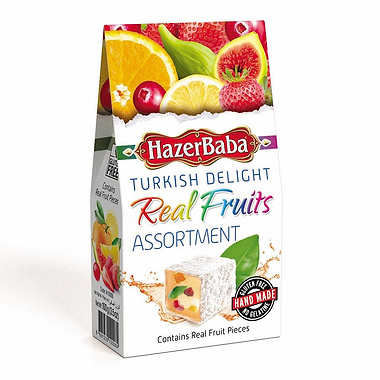 Hazer Baba Real Fruits Assortment Turkish Delight Carton 100g