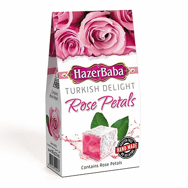 Hazer Baba Rose Petal Turkish Delight Carton 100g