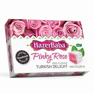 Hazer Baba Pinky Rose Turkish Delight Carton 250g