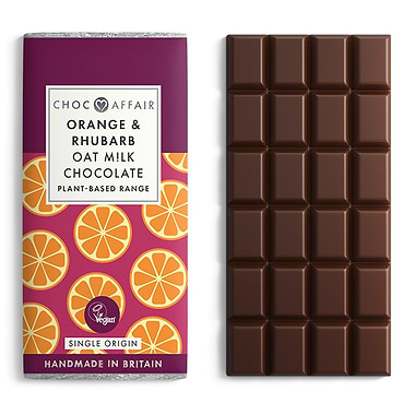 Choc Affair Orange & Rhubarb Oat Milk Chocolate 90g