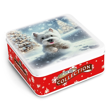 Campbells Shortbread Westie In Snow Tin 90g