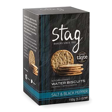 Sea Salt & Black Pepper Water Biscuits 150g