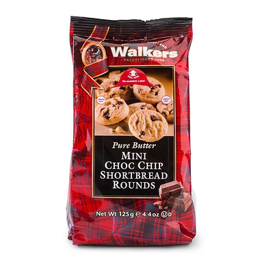 Walkers Mini Choc Chip Shortbread Rounds 125g