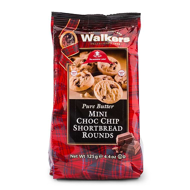 Walkers Mini Choc Chip Shortbread Rounds 125g