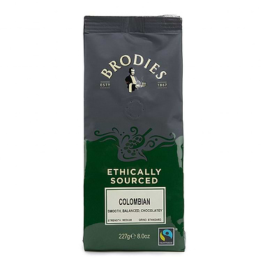 Brodies of Edinburgh Fair Trade Columbian Coffee 227g