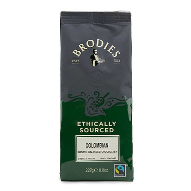 Brodies of Edinburgh Fair Trade Columbian Coffee 227g