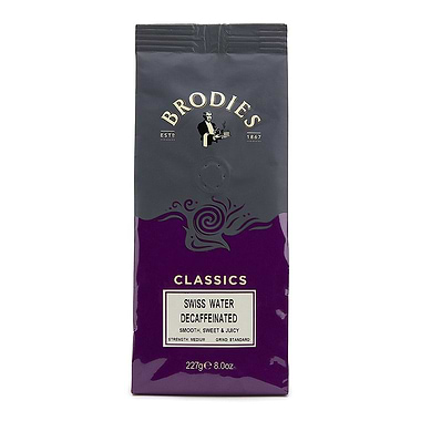 Brodies of Edinburgh Swiss Water Decaffeinated Coffee 227g