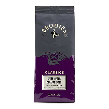 Brodies of Edinburgh Swiss Water Decaffeinated Coffee 227g