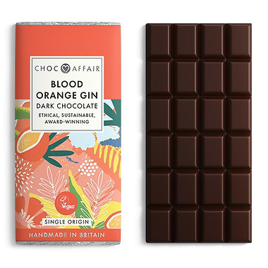 Choc Affair Blood Orange Gin Dark Chocolate 90g