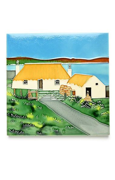 Large Painted Ceramic Tile