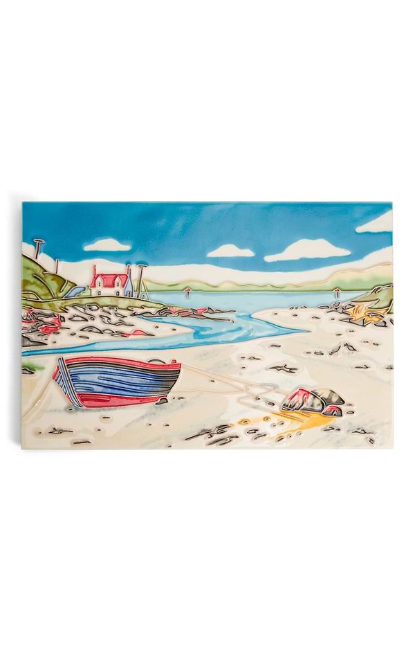 Rectangular Painted Ceramic Tile