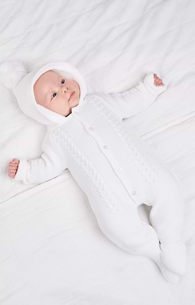 Baby Cable Knit Pramsuit