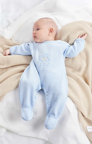 Baby Teddy Bear Knit Onesie