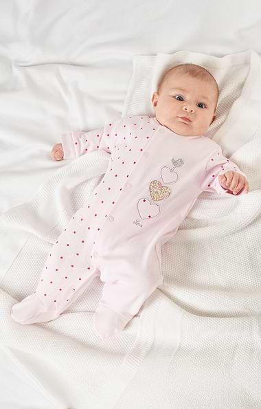 Baby Triple Heart Sleepsuit