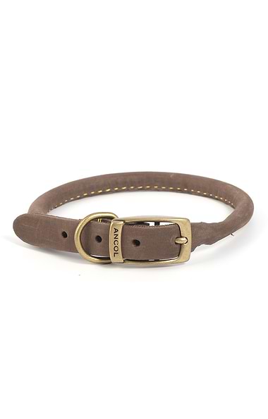 16 Inch Round Leather Dog Collar