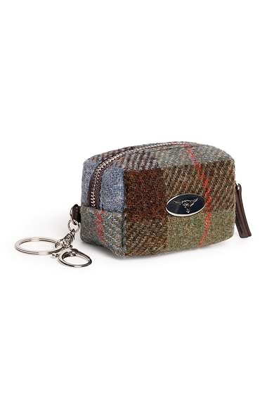 Ladies Harris Tweed® Fara Zip Pouch Keyring