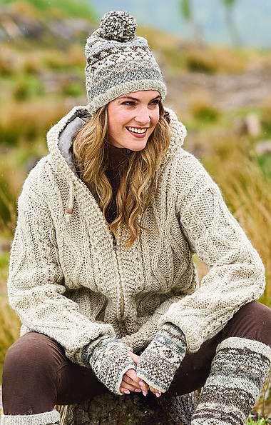 Ladies Aran Hoodie