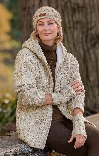 Ladies Aran Hoodie